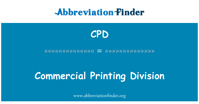 CPD: Division d'impression commerciale