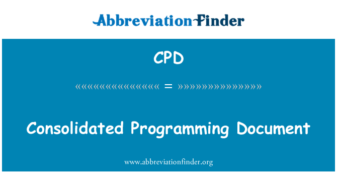 CPD: Konsoliderede programmering dokument