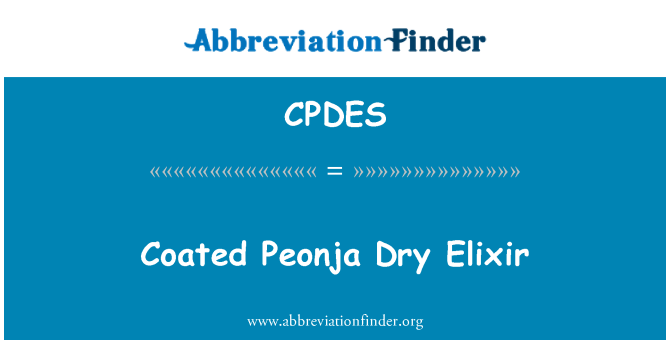 CPDES: 코팅된 Peonja 드라이 만능 약