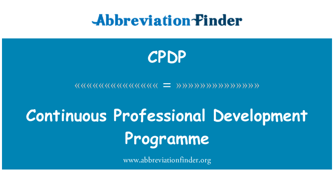 CPDP: Continuous Professional Development Programme