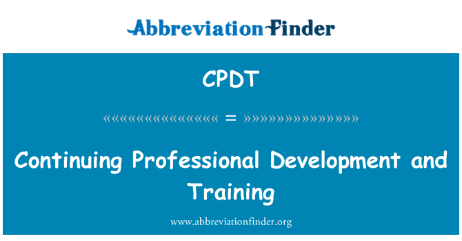 CPDT: Jätkuva erialase arengu ja koolituse
