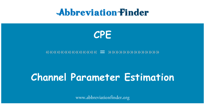 CPE: Procjena parametara kanala