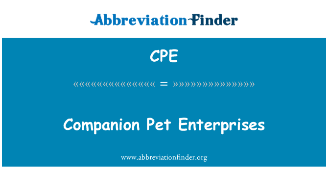 CPE: Companion Pet Enterprises