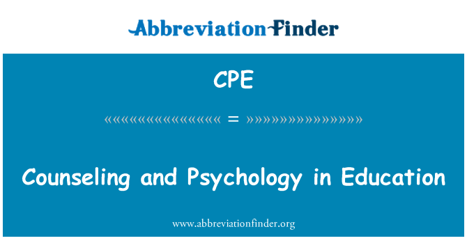 CPE: カウンセリングと教育心理学