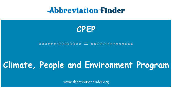 CPEP: Climate, People and Environment Program