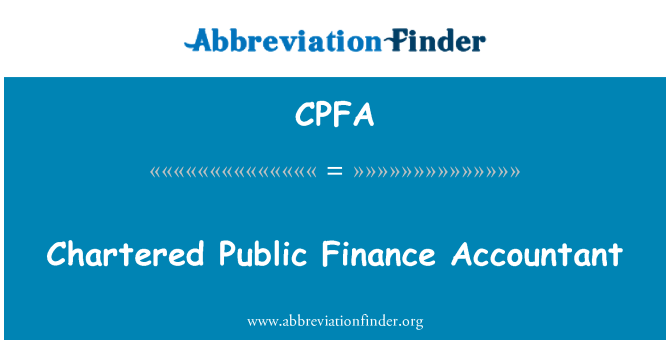 CPFA: Chartered Public Finance Accountant