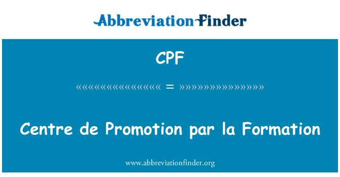 CPF: Centrum de Promotion par la formácie