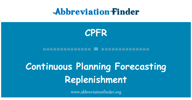 CPFR: Kontinuerlig planering prognoser påfyllning