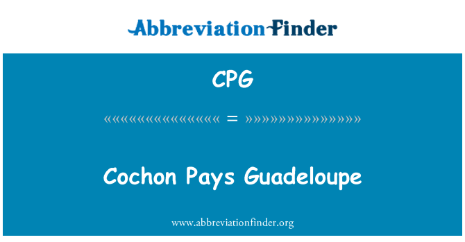 CPG: Cochon betalar Guadeloupe