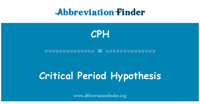 CPH: Hipotesis periode kritis