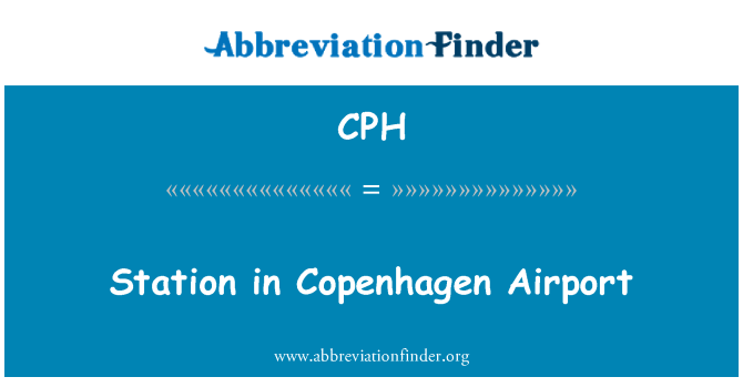 CPH: Station i Københavns lufthavn