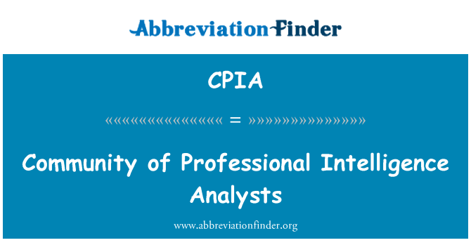 CPIA: Cymuned o dadansoddwyr gwybodaeth proffesiynol