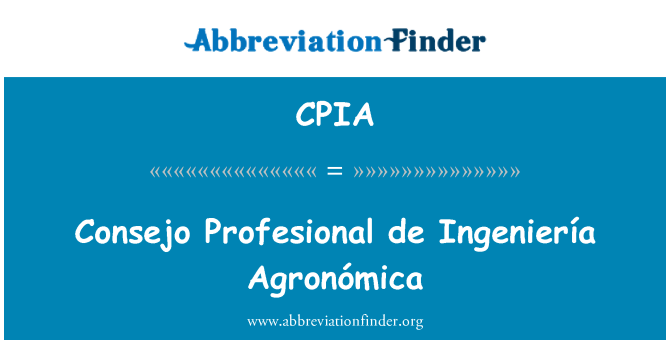 CPIA: Agronómica Consejo Profesional de Ingeniería