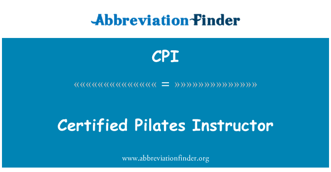 CPI: Pilates sètifye Instructeur