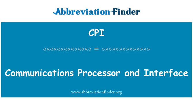 CPI: Процесор зв'язок і інтерфейс