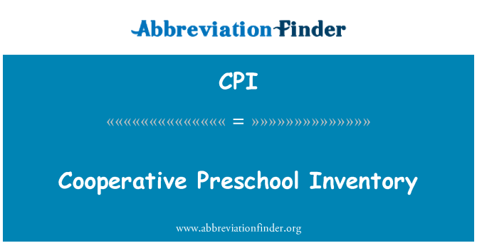 CPI: Cooperative Preschool Inventory