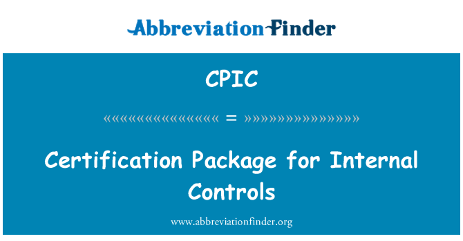 CPIC: Certifikace balíček pro vnitřní kontroly