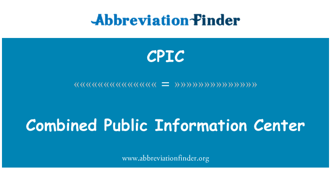CPIC: Kombinierte Public Information Center