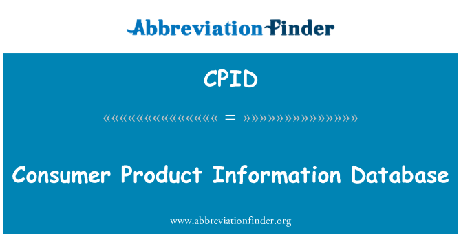 CPID: Base de données de produit consommateur