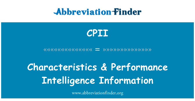 CPII: Karatteristiċi & prestazzjoni intelliġenza informazzjoni