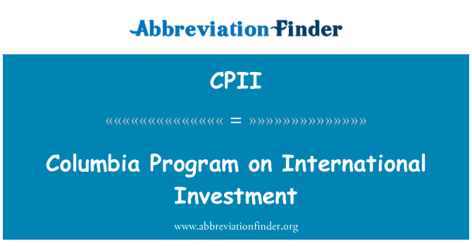 CPII: Columbia Program on International Investment