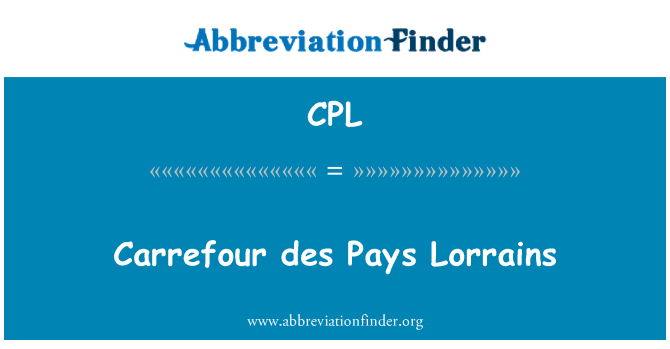 CPL: Carrefour des betaler Lorrains