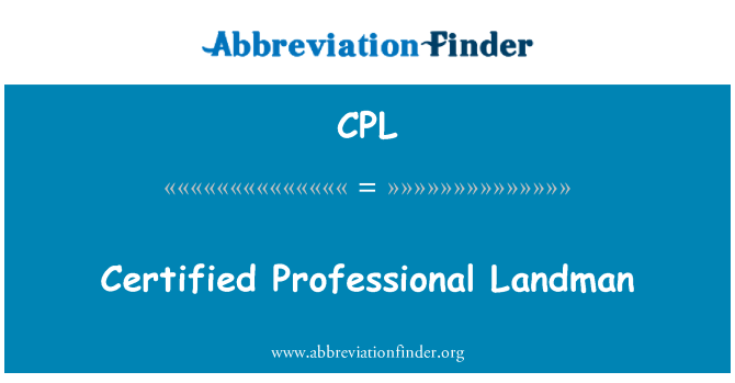 CPL: Certificeret professionel Landman