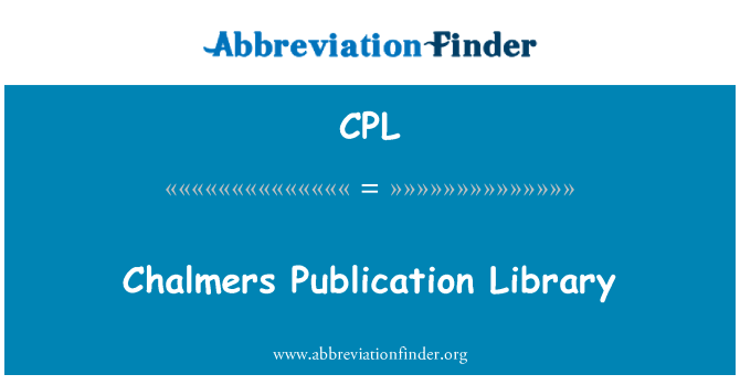 CPL: Chalmers pubblikazzjoni librerija