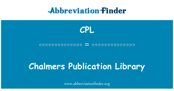 CPL: Chalmers publikacji biblioteki