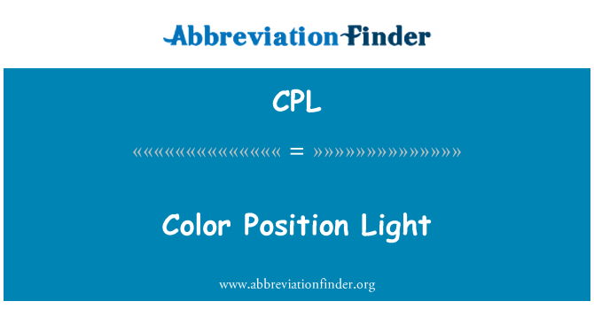 CPL: Color Position Light