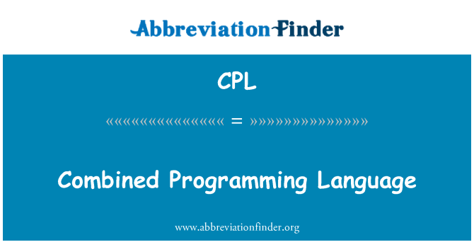 CPL: Kombine programlama dili