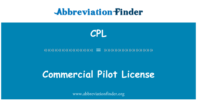 CPL: Kommerciel Pilot licens