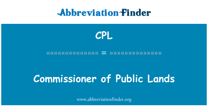 CPL: Commissioner of Public Lands