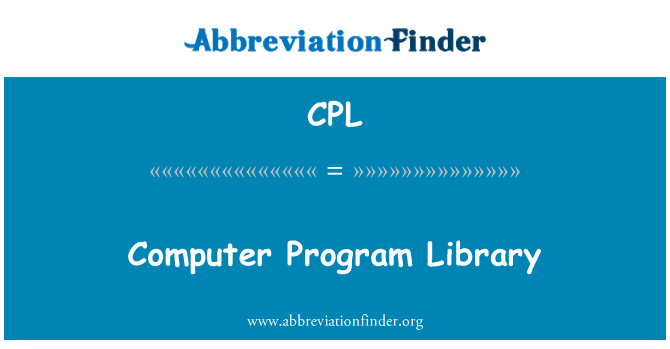 CPL: Computer Program Library