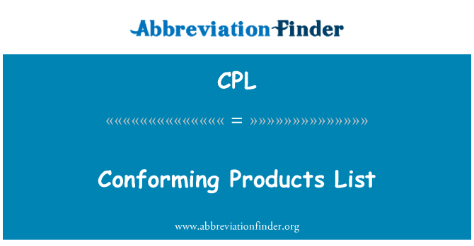 CPL: Definitionen produkter liste