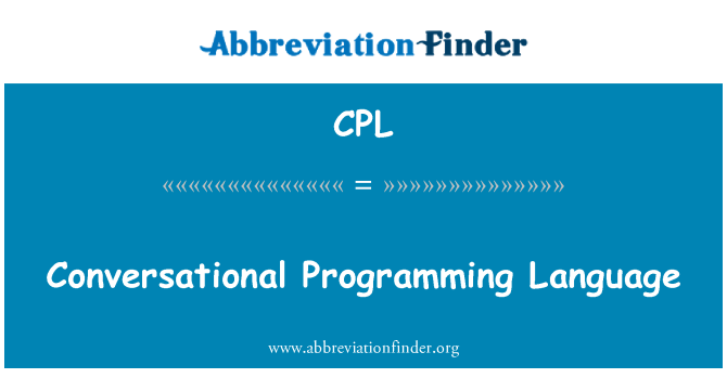 CPL: Társalgási programozási nyelv