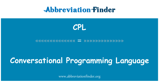 CPL: Diyalog programlama dili