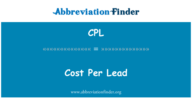 CPL: Cost Per Lead