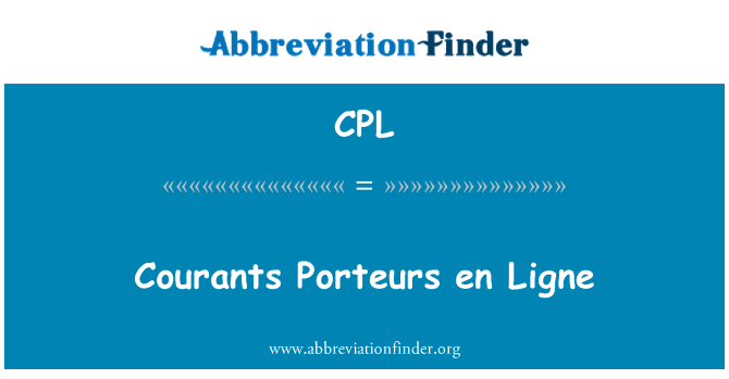 CPL: Courants Porteurs no Ligne