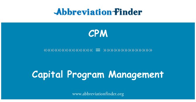 CPM: Kapitalo programa valdymo