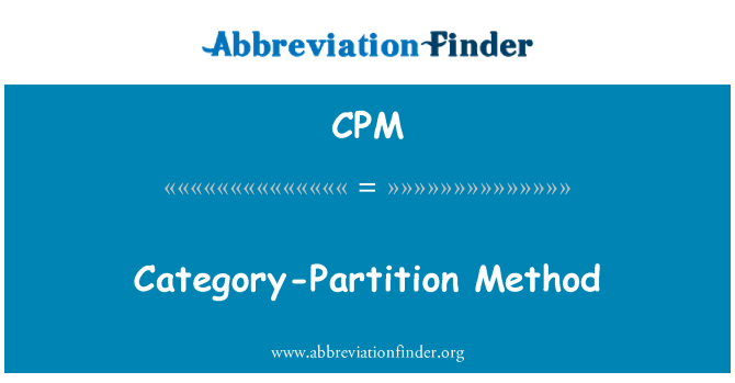 CPM: Category-Partition Method