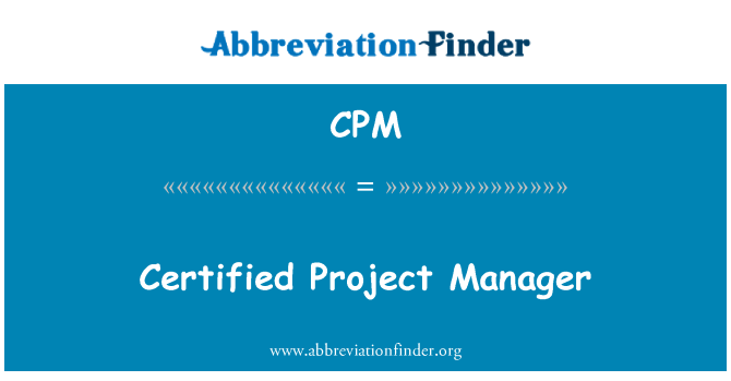 CPM: Certificirani projektni vodja