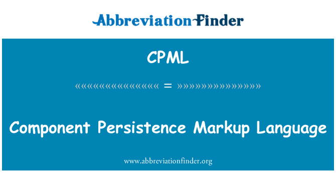 CPML: Komponent persistens Markup Language