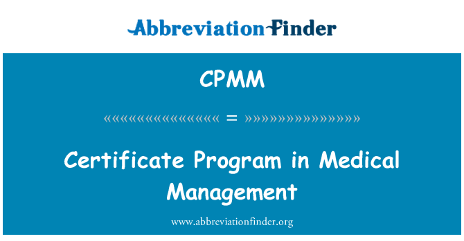 CPMM: Certifikační Program v zdravotnický Management