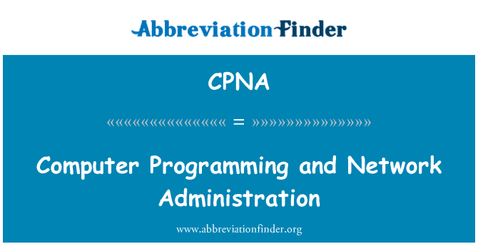 CPNA: Ipprogrammar ta ' kompjuter u l-amministrazzjoni tan-Network