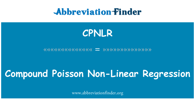CPNLR: Складені Пуассона Non лінійна регресія