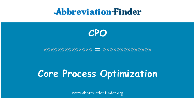 CPO: Kern procesoptimalisatie