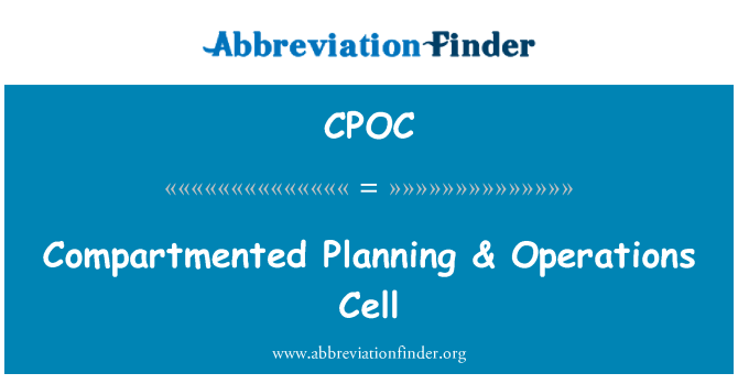 CPOC: Compartmented σχεδιασμός & κελί του πράξεις