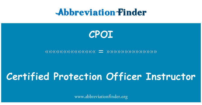 CPOI: Ardystiedig hyfforddwr swyddog amddiffyn