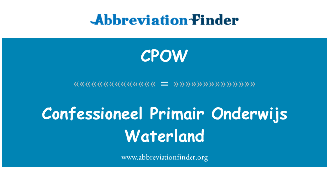 CPOW: Confessioneel Primair Onderwijs Waterland